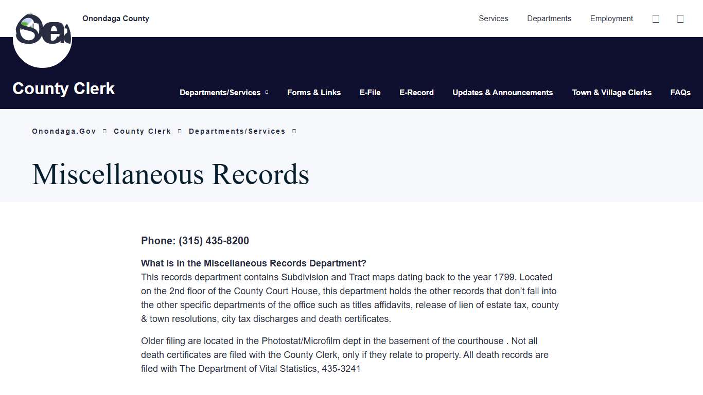 Miscellaneous Records - County Clerk