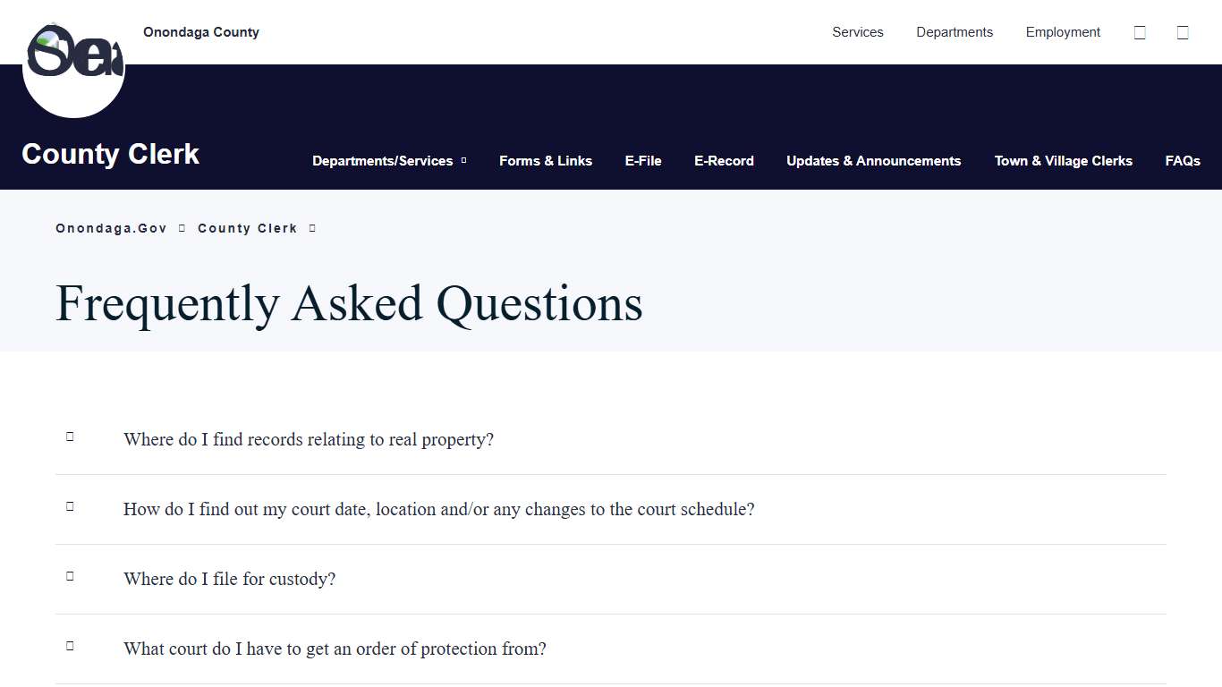 Frequently Asked Questions - County Clerk